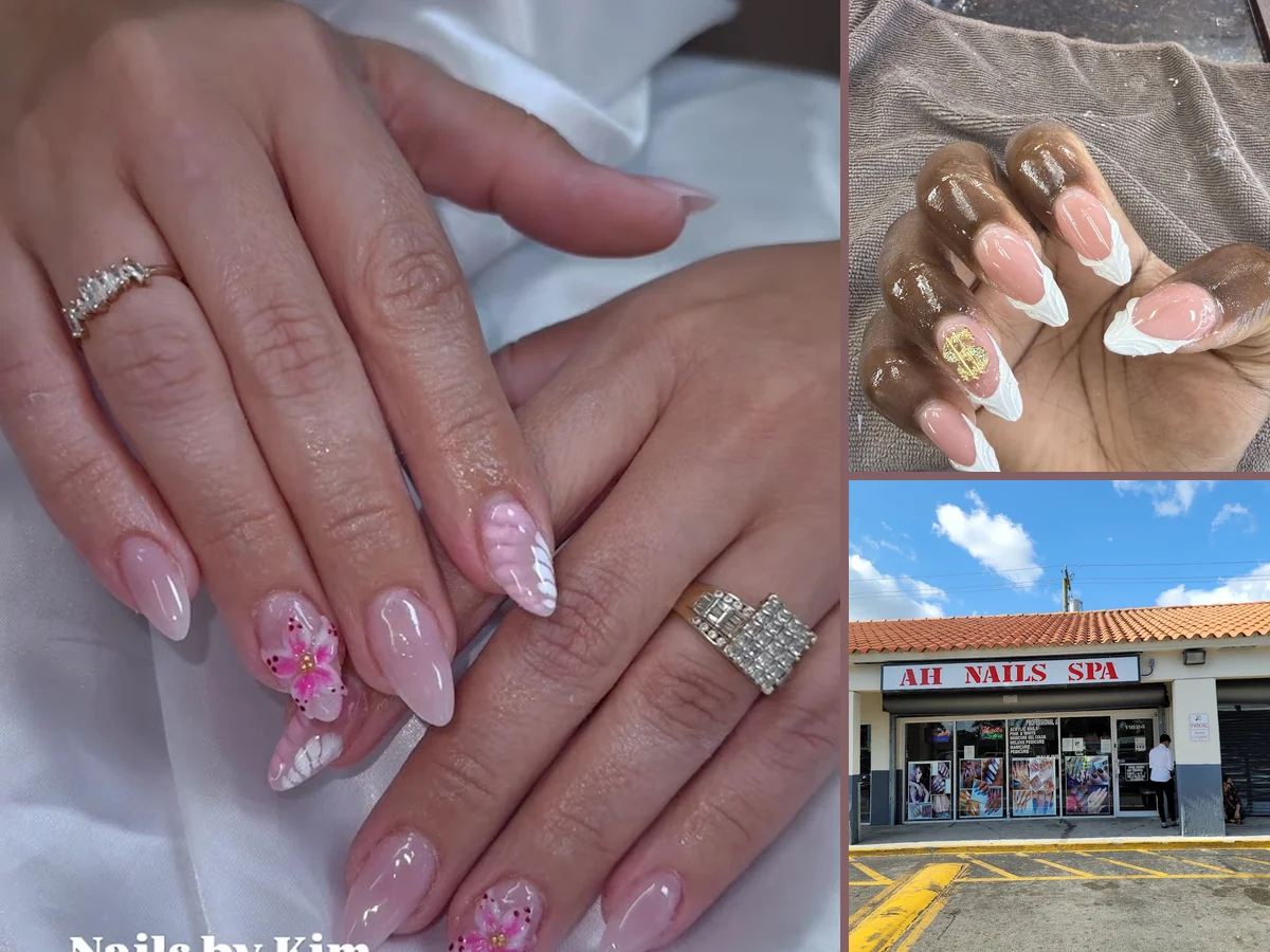Polished nails displayed on a salon hand
